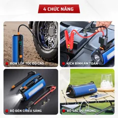 Bơm Lốp Kích Bình Ô Tô 4in1 Medicar 12000mAh - Đa Năng, Bơm Nhanh, Kích Bình, Sạc Dự Phòng, Đèn Pin Tiện Ích cho Mọi Chuyến Đi