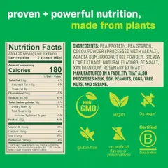 Bột Protein Thực Vật Vega Original - Hữu Cơ, Không Đường, Giàu Đạm, Hỗ Trợ Sức Khỏe, Hộp 920g Vị Chocolate & Vani