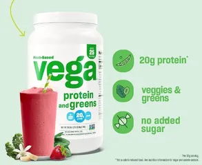 Đạm Thực Vật Rau Xanh Vega Protein + Greens Mỹ - Bổ Sung Protein Chay Hữu Cơ, Vị Chocolate và Berry, Đáp Ứng Dinh Dưỡng Lành Mạnh