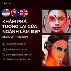 Mặt Nạ Ánh Sáng Sinh Học Halio Pureglow Ultralite Silicone LED - Cải Thiện Da, Giảm Mụn, Giảm Thâm, Công Nghệ 3 Ánh Sáng
