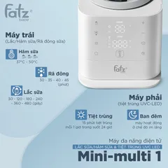 Máy Đa Năng Điện Tử Fatzbaby Mini-Multi 1 FB9272BT - Lắc Sữa, Hâm Sữa, Tiệt Trùng UVC Led - Thiết Kế Hiện Đại, Ít Ồn