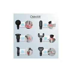 Máy Massage Cầm Tay OstroVit OMG-01 - Thiết Bị Thư Giãn Cơ Bắp Đa Năng Với 6 Đầu Massage, Lý Tưởng Cho Phục Hồi Sau Tập Luyện