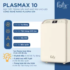 Máy Tiệt Trùng Sấy Khô Khử Mùi UVC-LED Fatzbaby Plasmax 10 FB4812ZH - Công Nghệ Plasma Tiệt Trùng Tuyệt Đối Cho Bình Sữa 13L