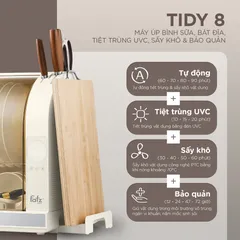 Máy Úp Bình Sữa Tiệt Trùng Fatzbaby Tidy 8 FB4630ZH - Công Suất 290W, Dung Tích 30L, Công Nghệ UVC LED, Sấy Khô PTC