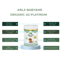 Sữa Bột Arla Baby&Me A2 Organic Số 3 Dành Cho Trẻ Từ 1-3 Tuổi - Đáp Ứng Tiêu Chuẩn Hữu Cơ EU, Dễ Tiêu Hóa 600g