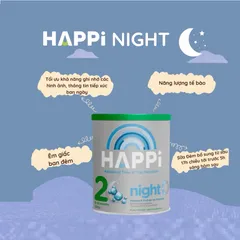 Sữa đêm HAPPi Night số 2 - Dinh Dưỡng Cho Bé 6-12 Tháng, Hỗ Trợ Ngủ Ngon, Phát Triển Toàn Diện 600g