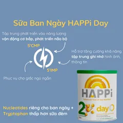 Sữa Ngày HAPPi Day Số 2 - Dinh Dưỡng Tiên Tiến Cho Trẻ 6-12 Tháng, Đặc Biệt Hữu Cơ, Không Gây Táo Bón, Lon 600g