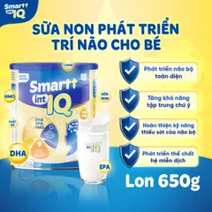 Sữa Non Smart IQ 650g - Hỗ Trợ Phát Triển Trí Não Cho Trẻ Từ 2 Tuổi, Giàu DHA, EPA, Tăng Cường Khả Năng Học Tập và Tư Duy
