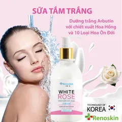 Sữa Tắm Trắng Da Hoa Hồng White Rose Renoskin 500g - Dưỡng Ẩm & Làm Sáng Da Từ Chiết Xuất Hoa Hồng Tự Nhiên Hàn Quốc