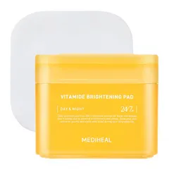 Toner Pad Mediheal Vitamide Brightening - Hỗ trợ làm sáng da, cấp ẩm, cải thiện vết thâm, hộp 100 miếng, phù hợp cho da nhạy cảm.