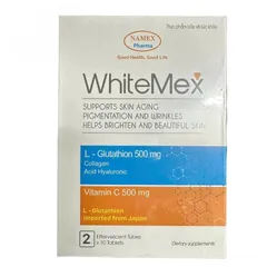 Viên Sủi Trắng Da WhiteMex - Hỗ Trợ Trẻ Hóa Da, Mờ Thâm Nám với L-Glutathione, Vitamin C, Collagen, Dễ Dùng