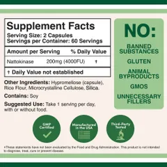 Viên uống hỗ trợ tim mạch Double Wood Nattokinase 4000FU 200mg - Bổ sung enzyme Natto, hỗ trợ tuần hoàn máu hiệu quả