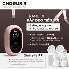Máy Hút Sữa Điện Đôi Fatzbaby Chorus 6 FB1387VN - Tiện Lợi, Siêu Thoải Mái, 4 Chế Độ Hút, Dây Đeo Thoải Mái, Giảm Ồn Thấp