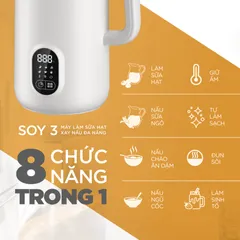 Máy Làm Sữa Hạt Đa Năng Fatzbaby Soy 3 FB5000TL - 8 Chế Độ Xay Nấu Thông Minh, Giữ Ấm Tự Động, Dung Tích 1.2L