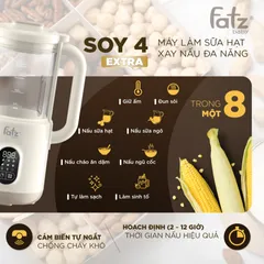 Máy làm sữa hạt xay nấu đa năng Fatzbaby Soy 4 Extra FB5050TL - Thiết kế thông minh, xay siêu mịn, dung tích 1.5 lít, 8 chức năng tiện lợi