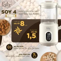 Máy làm sữa hạt xay nấu đa năng Fatzbaby Soy 4 Extra FB5050TL - Thiết kế thông minh, xay siêu mịn, dung tích 1.5 lít, 8 chức năng tiện lợi