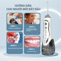 Máy tăm nước cầm tay GluckCare BPF-01 chống nước IPX7, áp suất 30-120 PSI, dễ sử dụng, chăm sóc răng miệng hiệu quả, tiện lợi cho người niềng răng