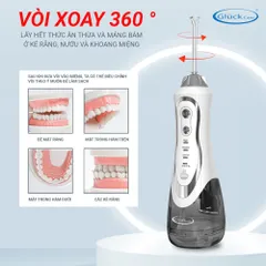 Máy tăm nước cầm tay GluckCare BPF-01 chống nước IPX7, áp suất 30-120 PSI, dễ sử dụng, chăm sóc răng miệng hiệu quả, tiện lợi cho người niềng răng