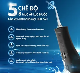 Máy Tăm Nước Cầm Tay Havatek - 5 Chế Độ Đầu Xoay 360, Tia Nước Siêu Mảnh 0.6mm, Vệ Sinh Răng Miệng Sâu, Dung Tích 300ml