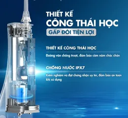 Máy Tăm Nước Cầm Tay Havatek - 5 Chế Độ Đầu Xoay 360, Tia Nước Siêu Mảnh 0.6mm, Vệ Sinh Răng Miệng Sâu, Dung Tích 300ml
