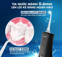 Máy Tăm Nước Cầm Tay Havatek - 5 Chế Độ Đầu Xoay 360, Tia Nước Siêu Mảnh 0.6mm, Vệ Sinh Răng Miệng Sâu, Dung Tích 300ml