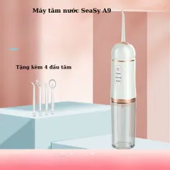 Máy tăm nước cầm tay SeaSy A9 Pro - 3 chế độ làm sạch, 4 đầu tăm chuyên dụng, dễ dàng mang theo và bảo trì, tuyệt vời cho chăm sóc răng miệng