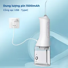 Máy Tăm Nước Cầm Tay SeaSy L6 - 5 Chế Độ, Chống Nước IPX7, Thiết Kế Tiện Lợi, Dễ Dàng Vệ Sinh, Phụ Kiện Du Lịch Thông Minh