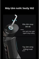 Máy Tăm Nước Cầm Tay SeaSy X62 - 5 Chế Độ Chăm Sóc Răng Miệng Hiện Đại, Thích Hợp Cho Người Niềng Răng và Trẻ Em