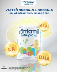 Sữa bột Rontamil Nutri-Pro Kid 800g - Hỗ trợ phát triển trí não cho trẻ từ 1 - 10 tuổi, dinh dưỡng toàn diện, an toàn cho bé