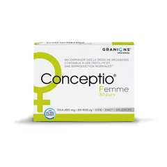 Viên uống Conceptio Femme hỗ trợ tăng khả năng thụ thai tự nhiên cho nữ - Bổ sung dinh dưỡng sinh sản từ Laboratoire des Granions