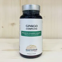 Viên uống bổ não Santerra Ginkgo Complexe - Tăng cường trí nhớ, tập trung với Ginkgo Biloba và Vitamin B - Hộp 60 viên từ Pháp