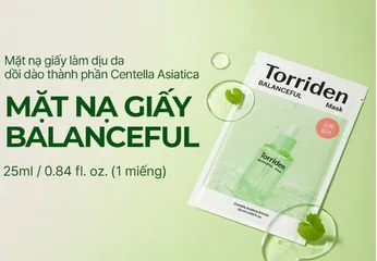 Mặt Nạ Giấy Torriden Balanceful Cica - 10 Miếng Cho Da Mụn Nhạy Cảm, Dưỡng Ẩm và Làm Dịu, Chiết Xuất Rau Má