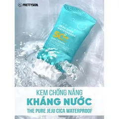 Kem Chống Nắng Kháng Nước Pretty Skin Jeju Cica Waterproof Sun Cream SPF 50+ - Chống Nắng, Chống Nước, Phục Hồi Da, Nhẹ Mặt, Dưỡng Ẩm