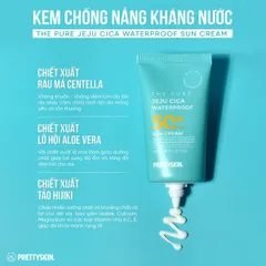 Kem Chống Nắng Kháng Nước Pretty Skin Jeju Cica Waterproof Sun Cream SPF 50+ - Chống Nắng, Chống Nước, Phục Hồi Da, Nhẹ Mặt, Dưỡng Ẩm