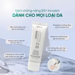Kem Chống Nắng Nâng Tone Innoskin B3 Suncream SPF50+ Màu Xám - Bảo Vệ Da Tối Ưu, Kiểm Soát Dầu, Phù Hợp Mọi Loại Da