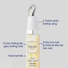 Kem Dưỡng Mắt Obagi Daily Hydro Drops Eye Gel Cream 15ml - Hỗ Trợ Mờ Nếp Nhăn, Dưỡng Ẩm Vùng Da Mắt Nhạy Cảm, Làm Sáng Da