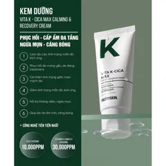 Kem Dưỡng Phục Hồi Da Pretty Skin Vita K-Cica Max - Kem Dưỡng Ẩm Chống Kích Ứng, Giúp Da Căng Mướt, Phục Hồi Da Nhạy Cảm 60ml