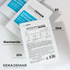 Mặt Nạ Cấp Ẩm Sena Demar Sodium DNA B5 - Cung Cấp Độ Ẩm Sâu và Tái Tạo Da, Phù Hợp Cho Da Khô, Hỗ Trợ Làm Dịu Da Sau Xâm Lấn