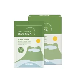 Mặt Nạ Rau Má Pretty Skin The Pure Jeju Cica - Giúp Làm Dịu và Cấp Ẩm Da, Hộp 10 Miếng 25ml, Phù Hợp Với Da Nhạy Cảm