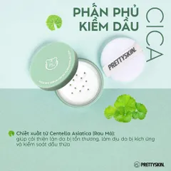 Phấn Bột Kiềm Dầu Pretty Skin Good Bye Sebum Finish Powder Plus+ Cica - Giữ lớp trang điểm mịn lì và kiểm soát dầu hiệu quả cho da nhạy cảm