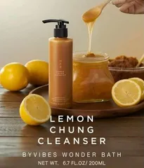 Sữa Rửa Mặt Chanh Đường Đen Byvibes Wonder Bath - Lemon Chung Cleanser Cho Mọi Loại Da, Chứa AHA, BHA, LHA - Làm Sáng và Sạch Da