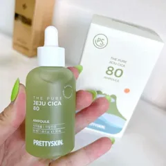 Tinh Chất Rau Má Prettyskin The Pure Jeju Cica 80 Ampoule - Serum Làm Dịu, Kháng Viêm, Tái Tạo Da Cho Làn Da Khỏe Mạnh