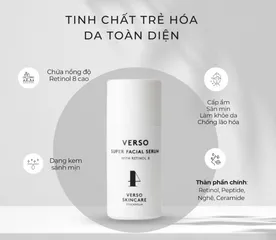 Tinh Chất Retinol 8 Verso Super Facial Serum 30ml - Hỗ Trợ Trẻ Hóa Da, Cải Thiện Kết Cấu Da, Giảm Nếp Nhăn, Làn Da Sáng Mịn