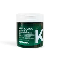Toner Pad Làm Dịu Da Prettyskin Vita K - Cica Peeling & Repairing, Hỗ Trợ Cấp Ẩm và Làm Sạch Da, 80 Miếng, Phù Hợp Mọi Loại Da