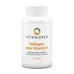 Viên uống Kollagen Plus Vitamin E Vitaworld - Hỗ trợ làm đẹp da, trẻ hóa hiệu quả, duy trì độ đàn hồi và ẩm cho da, 100 viên