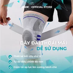 Bó Gối Thể Thao Nevor BDG02 - Hỗ Trợ Giảm Đau, Phòng Tránh Chấn Thương Khi Chơi Thể Thao Cường Độ Cao, Chất Liệu Thoáng Khí, Dành Cho Nam Nữ