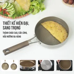 Chảo Chống Dính 3 Lớp Liền Khối Kalpen Titanium Dauer - Chịu Nhiệt, Dẫn Nhiệt Nhanh, Dễ Vệ Sinh, Kích Thước 20-28cm