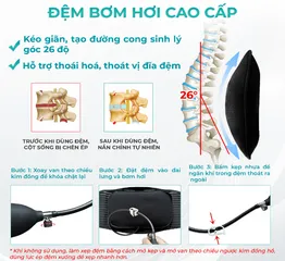 Đai lưng hỗ trợ cột sống Nevor DTL02 kèm đệm thư giãn - Giảm đau và cải thiện tư thế, thoải mái cho người sử dụng