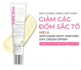 Kem Chống Nắng Topicrem Mela Anti-Dark Spot Unifying Day Cream SPF50+ - Bảo Vệ Da, Làm Mờ Đốm Nâu, Dưỡng Ẩm Hiệu Quả cho Da Nhạy Cảm