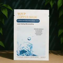Mặt Nạ Yovp Copper Mask Dưỡng Ẩm Chuyên Sâu - Trẻ Hóa Da, Tái Tạo Collagen, Peptide Đồng, Hộp 10 Miếng